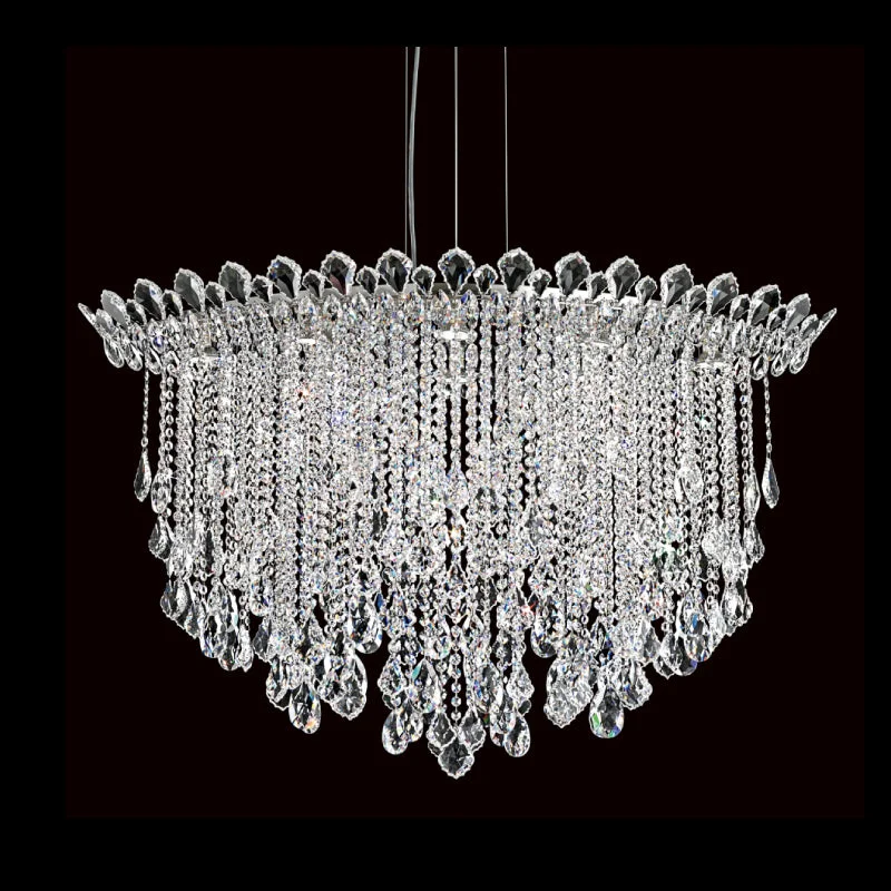 Tropical - Themed Ceiling Lights with Palm - Leaf Shapes and Rattan WrapsTropical - Themed Ceiling Lights with Palm - Leaf Shapes and Rattan WrapsSchonbek TR4812 Trilliane Strands 8-lt 45" Pendant
