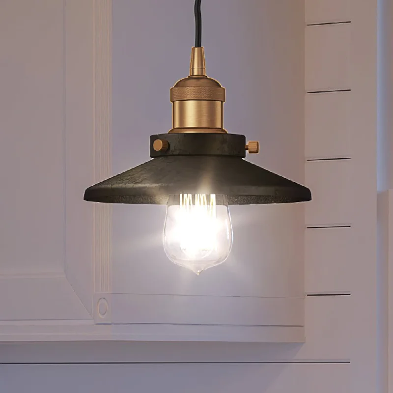 Indian - Themed Ceiling Lights with Intricate Filigree and Mirror WorkIndian - Themed Ceiling Lights with Intricate Filigree and Mirror WorkUEX2433 New Traditional Pendant 6''H x 8''W, Antique Brass & Graphite Finish, Sanford Collection
