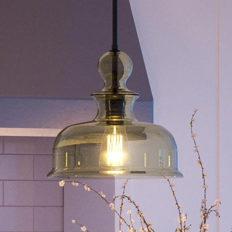 Tropical - Themed Ceiling Lights with Palm - Leaf Shapes and Rattan WrapsTropical - Themed Ceiling Lights with Palm - Leaf Shapes and Rattan WrapsUHP3042 Modern Farmhouse Farmhouse Pendant Light, 11-1/4" x 12", Olde Bronze Finish, Dundee Collection