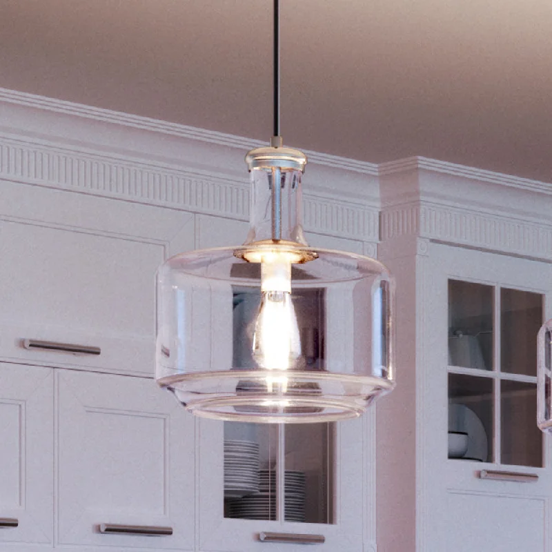 Contemporary Ceiling Lights with Unique, Abstract ShapesContemporary Ceiling Lights with Unique, Abstract ShapesUHP3720 Luxe Industrial Pendant Light, 14"H x 12.25"W, Brushed Nickel Finish, Eagan Collection