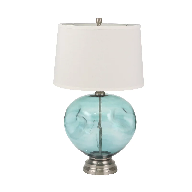 glass table lamps with a frosted surface for soft light diffusionglass table lamps with a frosted surface for soft light diffusionSagebrook Home Glass 30`` Irregular Round Table Lamp, Turquoise Bl