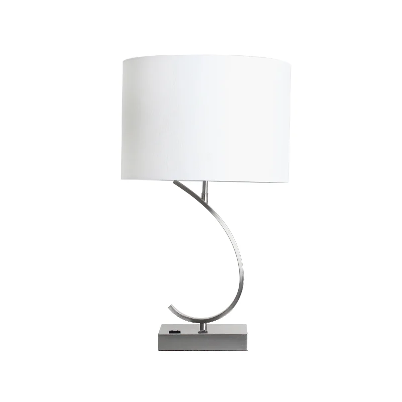 coastal style table lamps with nautical elements for beach housescoastal style table lamps with nautical elements for beach housesSagebrook Home Metal 27`` Table Lamp W/ Usb, Outlet, Silver