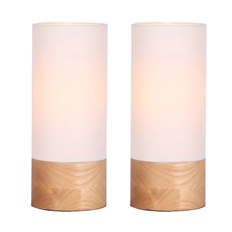 metal table lamps with a matte black finish for a sleek appearancemetal table lamps with a matte black finish for a sleek appearanceSagebrook Home 50663 11" Wood Canister Table Lamps, Brown, Set of 2