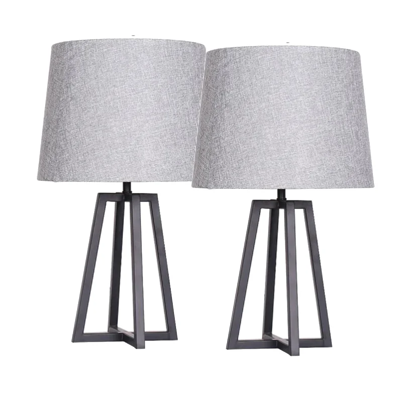 fabric table lamps with a linen shade for a relaxed and breathable lookfabric table lamps with a linen shade for a relaxed and breathable lookSagebrook Home Set of 2 21`` Metal Table Lamps, Black