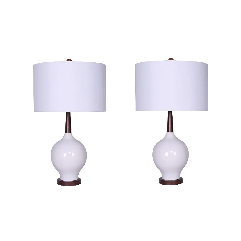 coastal style table lamps with nautical elements for beach housescoastal style table lamps with nautical elements for beach housesSagebrook Home 50670 27.5" Ceramic Table Lamps, White, Set of 2