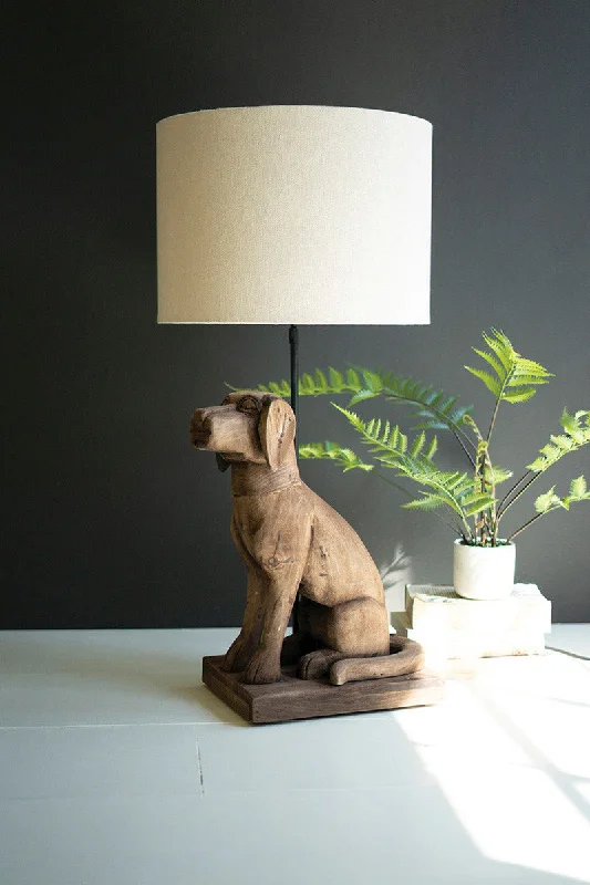 fabric table lamps with a linen shade for a relaxed and breathable lookfabric table lamps with a linen shade for a relaxed and breathable lookWooden Dog Table Lamp Base With Shade By Kalalou